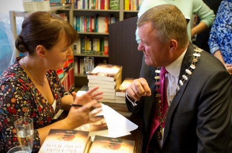 Mayor, Sean Power, and Orla McAlinden discussing the trubulations of publishing